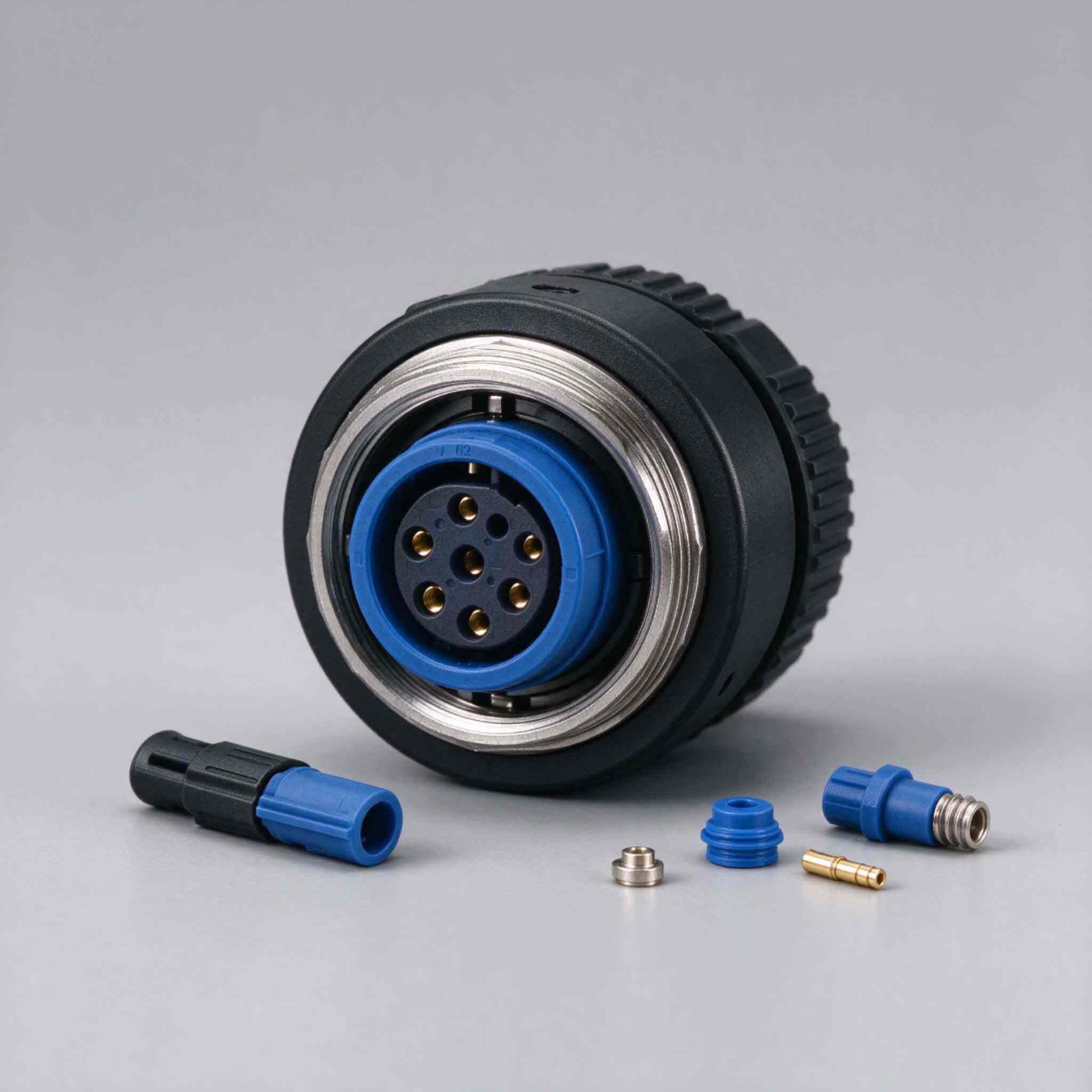 M12 circular industrial connector for sensor signal connection