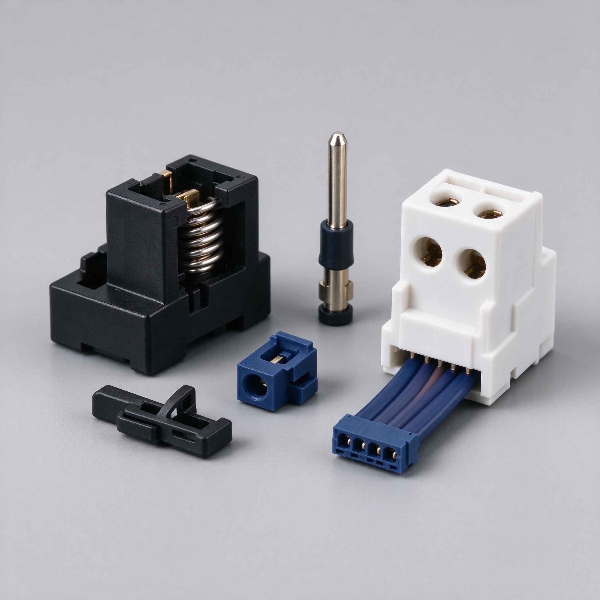 Spring terminal wire connector, PCB spring cage industrial connector