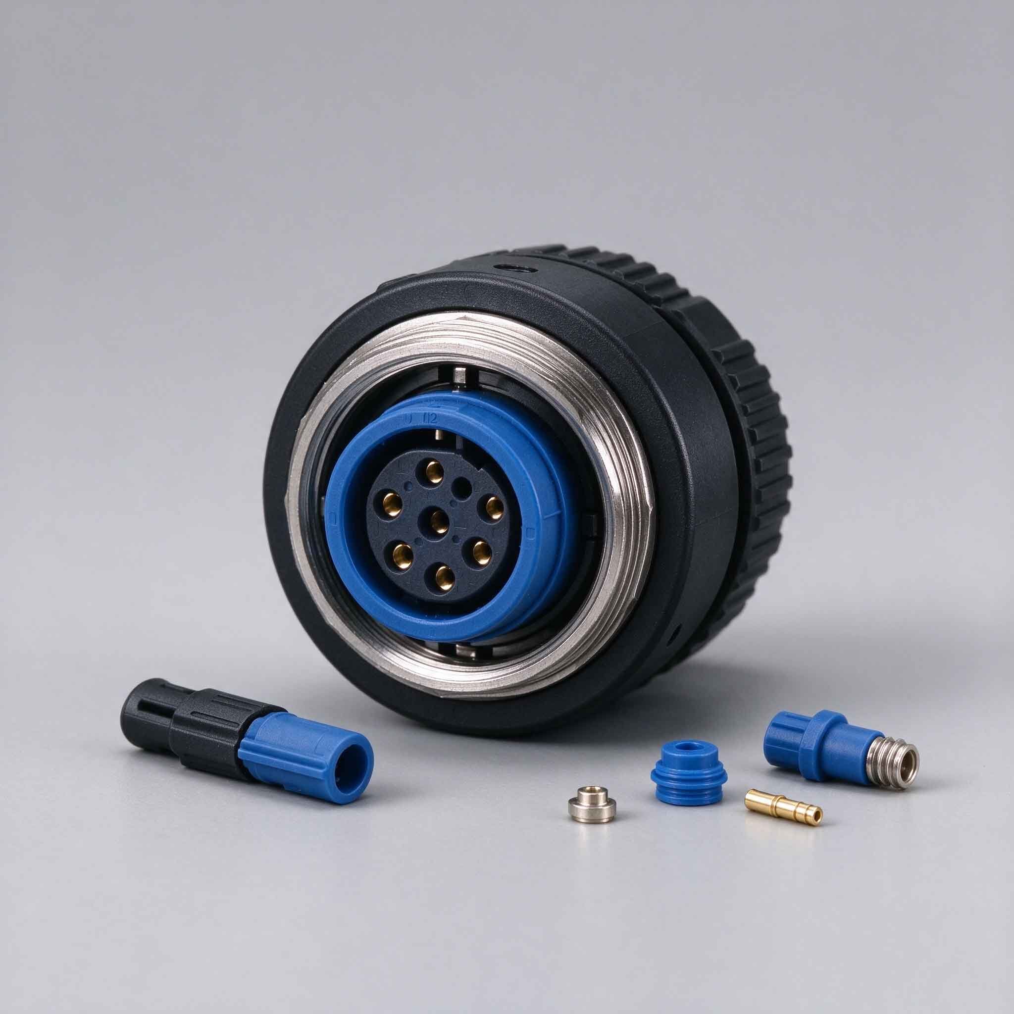 M12 circular industrial connector for sensor signal connection