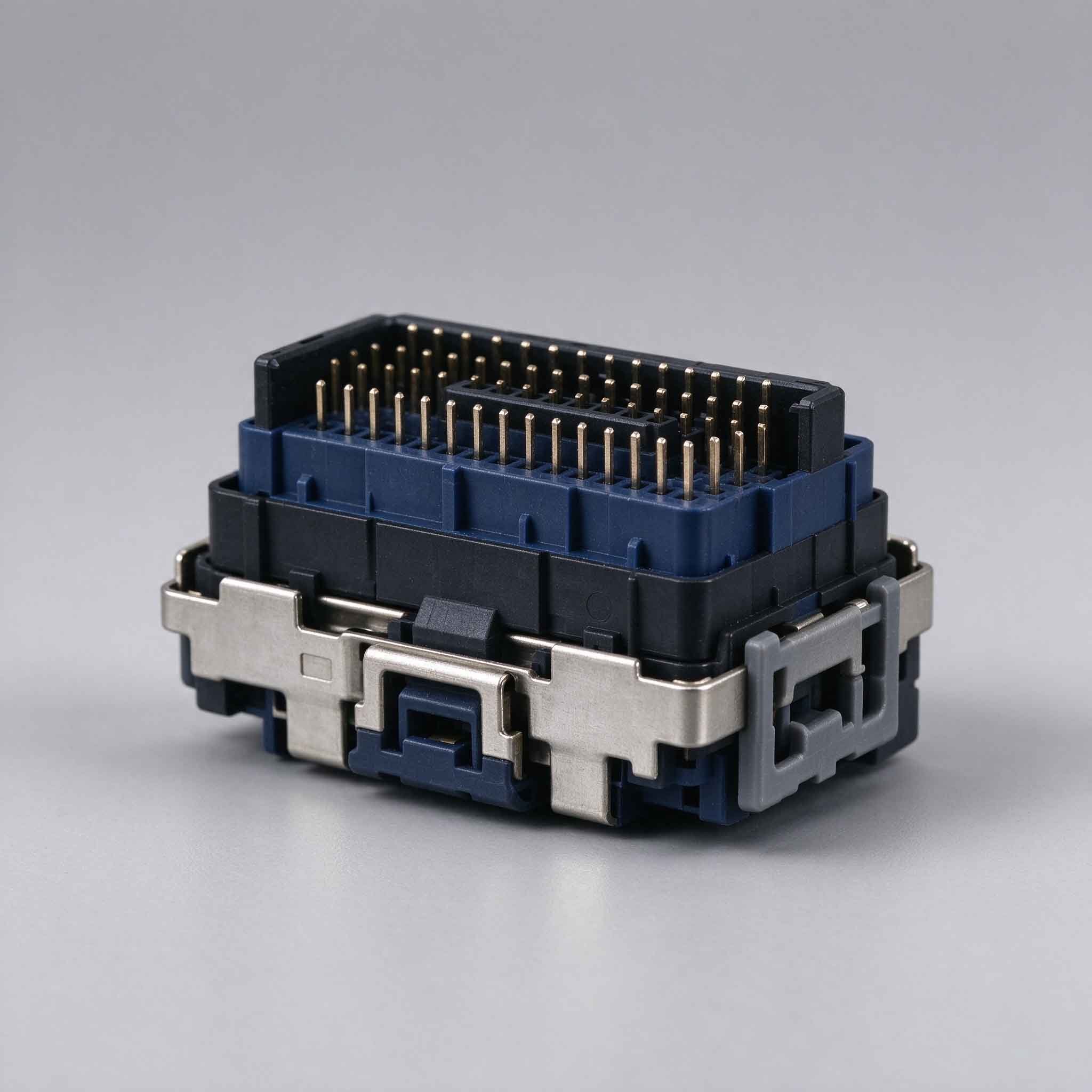 Heavy duty HDC male insert, rectangular industrial connector component