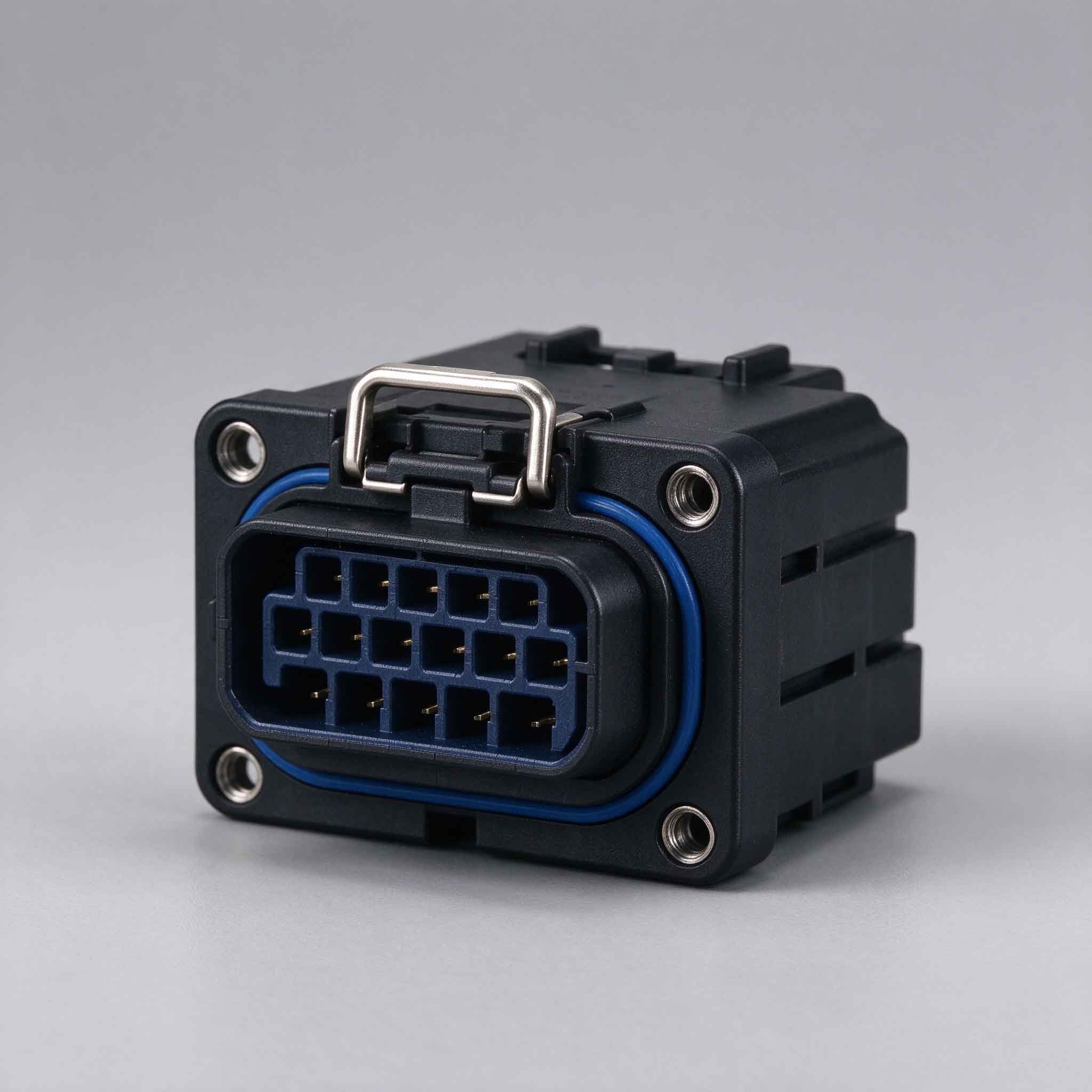 Heavy duty HDC female housing, rectangular connector shell for industrial use