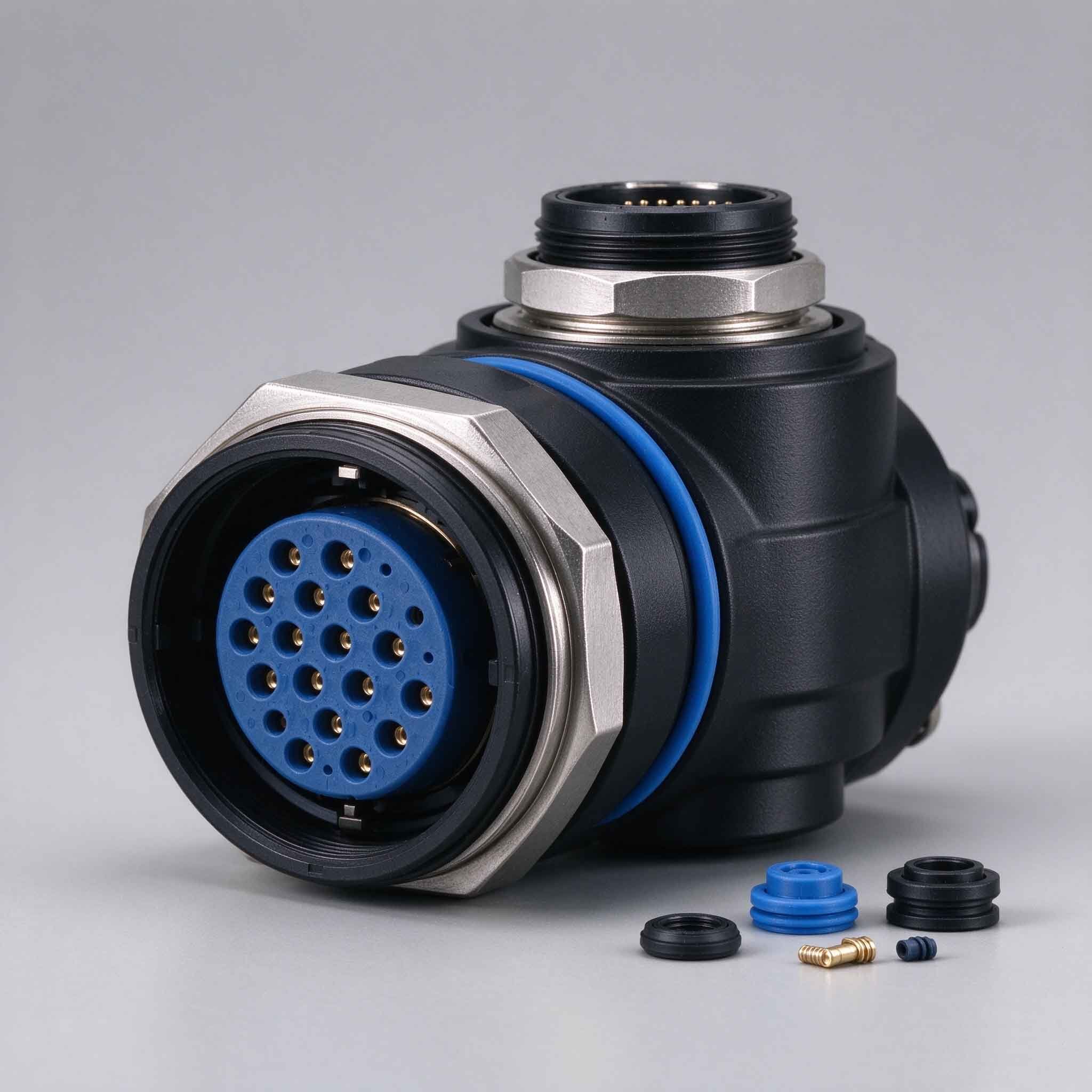 M23 heavyâduty circular industrial power signal connector