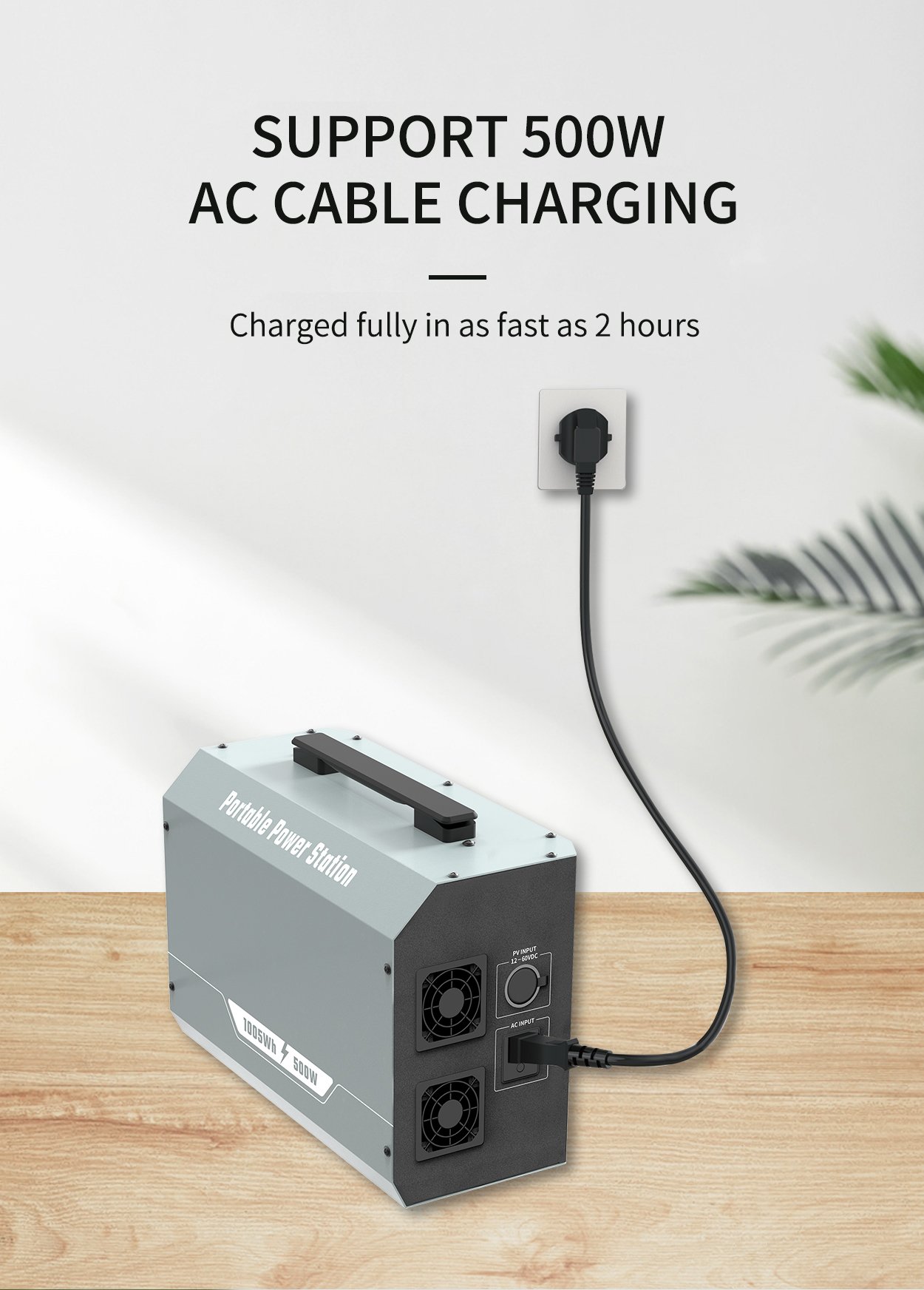 BP500 AC cable charging