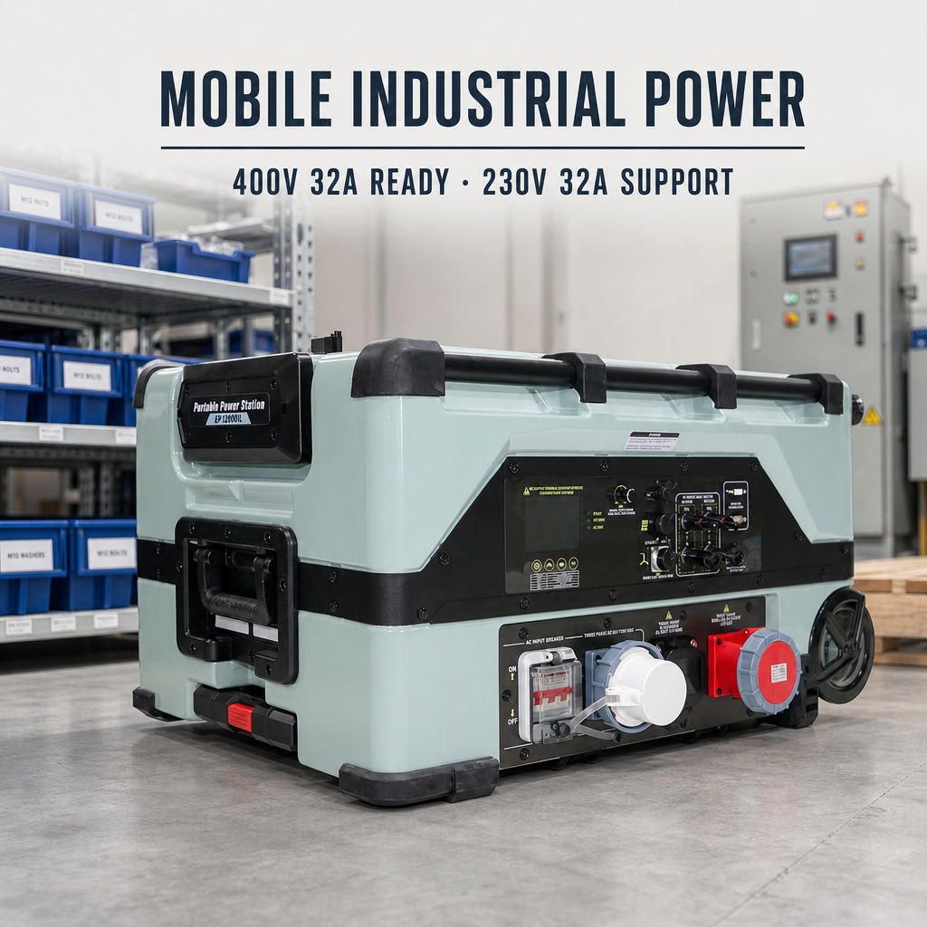 Three-Phase Mobile Power Solution for France: 400V 32A and 230V 32A with DRIVELONG LiFePO4 Power Stations three-phase power