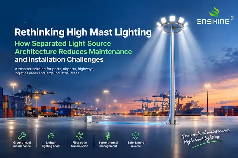 Separated Light Source Architecture for High Mast Lighting