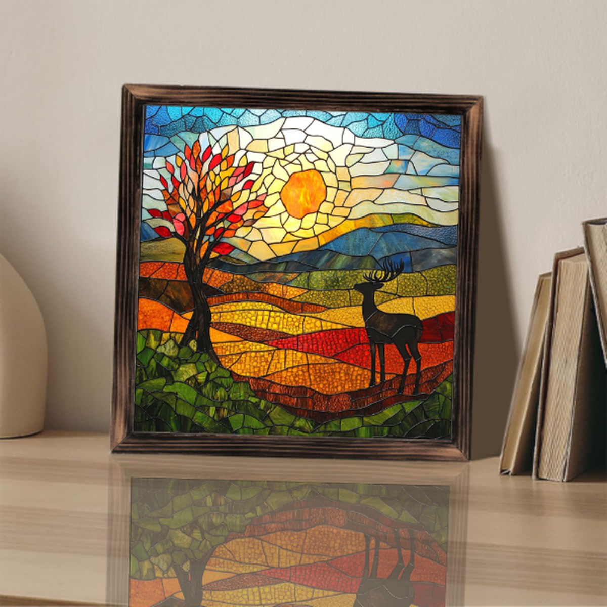 Framed Square Wood Print 20 x 20 cm Wood Signs and Wood-Framed Prints