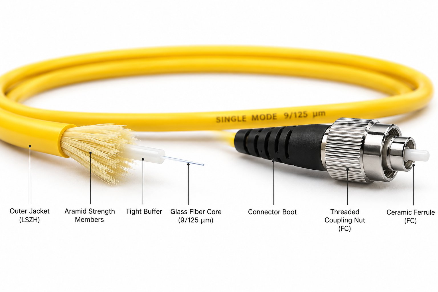 FC-FC Single Mode Patch Cord threaded locking