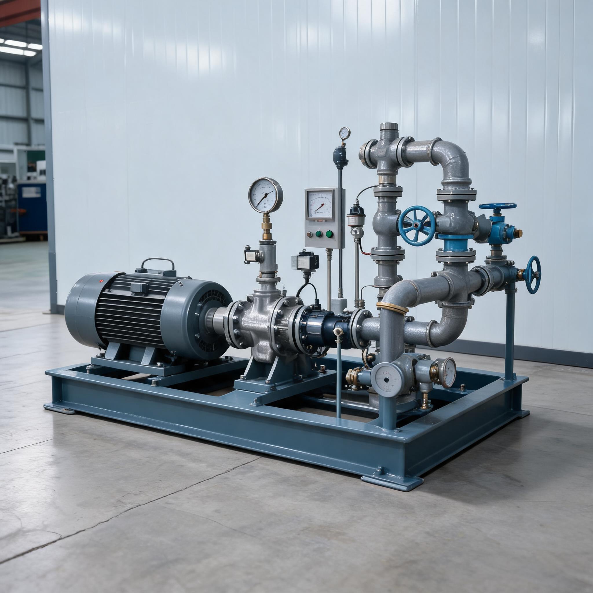 API Pump Test Skid – hydraulic test skid with centrifugal pump, pressure gauges and 316 stainless steel piping for 1.5x pressure verification