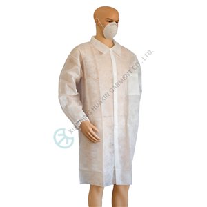 Disposable PP Lab Coat with Open Cuffs for General Lab Use Lab Coat with Open Cuffs