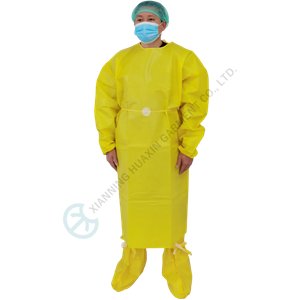 Durable heavy duty AAMI PB70 level 4 non medical isolation gown AAMIPB70