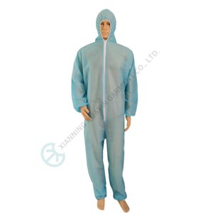 Blue Disposable PP Coverall Breathable Nonwoven Protective Workwear Blue Disposable PP Coverall