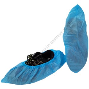 Machine made PP filmed POE blue shoe cover machine made shoe cover