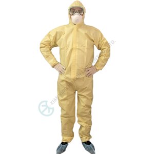 Light Yellow Microporous Disposable Coverall Breathable Workwear Light yellow coverall