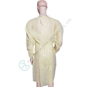 Yellow Disposable PP Isolation Gown with Open Cuffs Non Sterile Yellow Disposable gown