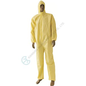 Light Yellow Microporous Disposable Coverall Breathable Workwear Disposable coverall
