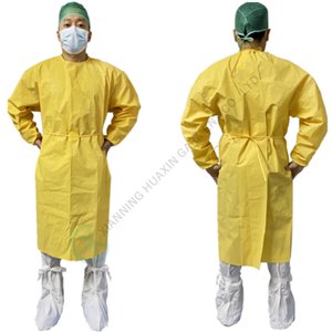Disposable isolation surgical PPE equipment yellow patient gown Surgical gown