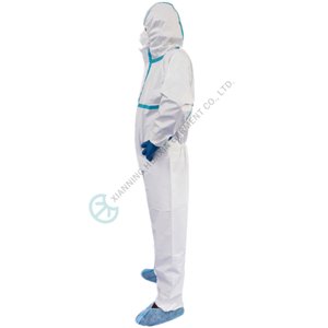Medical Grade Disposable Coverall Fluid Resistant to Synthetic Blood Synthetic blood resistant clothing