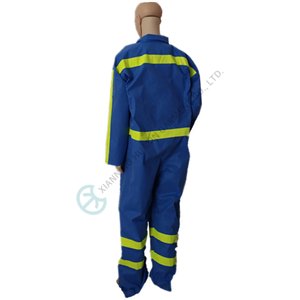 Navy blue SMS nonwoven coverall with reflective stripes SMS coverall