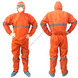 Bright orange SMS protective coverall with reflective stripes coverall with reflective stripes