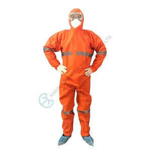 Bright orange SMS protective coverall with reflective stripes Protective coverall