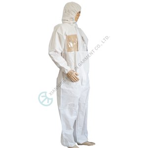 Disposable SMS Coverall with EVA Face Window for Cleanroom Use EVA Face Window