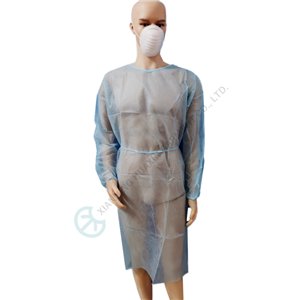 AAMI PB 70 level1 disposable PP filmed PE gown AAMI PB70 certificated
