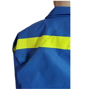 Navy blue SMS nonwoven coverall with reflective stripes Nonwoven coverall