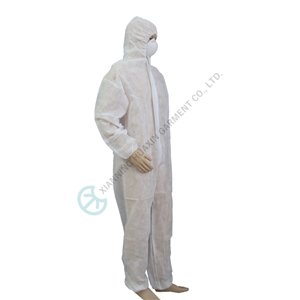 PP Hooded Coverall Basic Protection Work Clothing Uniform Isolation uniform