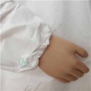 Disposable Surgical Lab Coat with Elastic Cuffs, Zipper &amp; Pockets Zipper Front Lab Coat