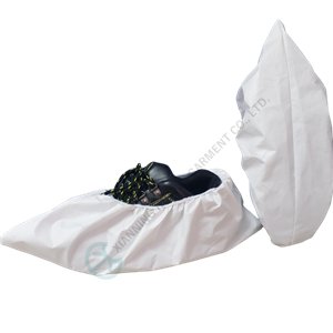 Durable microporous shoe cover with PVC anti-slip sole shoe cover with anti-slip PVC sole