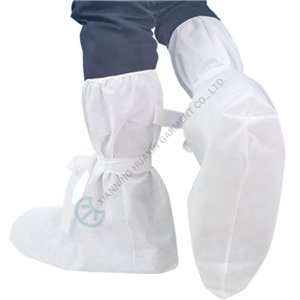 Disposable Nonwoven Breathable Sms Boot Cover With Elastic cuffs And Ties disposable nonwoven boot cover