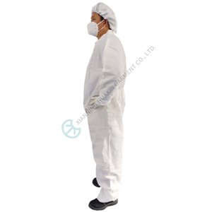 Disposable PP Coverall Dust Resistant Shirt Collar Lightweight Dust Resistant Coverall