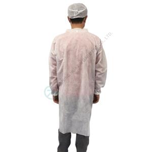 Disposable PP Lab Coat with Open Cuffs for General Lab Use PP Nonwoven Lab Coat