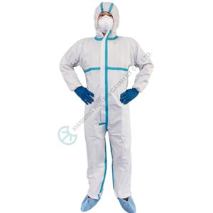 Medical Grade Disposable Coverall Fluid Resistant to Synthetic Blood Disposable coverall