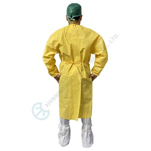 Disposable isolation surgical PPE equipment yellow patient gown Level4 gown