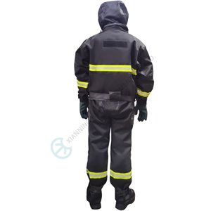 Split nuclear radiation protective clothing