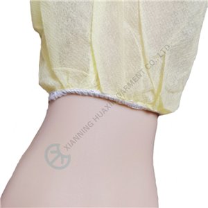 Yellow Disposable PP Isolation Gown with Open Cuffs Non Sterile Non sterile gown