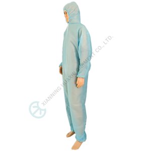 Blue Disposable PP Coverall Breathable Nonwoven Protective Workwear Disposable Protective Workwear