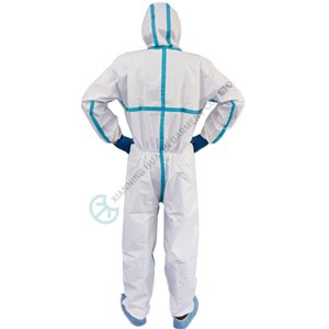 Medical Grade Disposable Coverall Fluid Resistant to Synthetic Blood Medical Grade Disposable Coverall