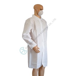 Disposable nonwoven TYPE6 SMS Labcoats With Knitted Cuff labcoats