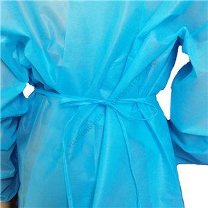 Disposable Isolation Gowns With Ties Back, Knitted Cuff round neck gowns