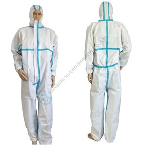 Medical Grade Disposable Coverall Fluid Resistant to Synthetic Blood Disposable Coverall Fluid Resistant