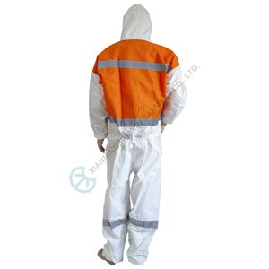 Safety Coverall With Reflectors For Road Works And Minning Industry reflectors for road works