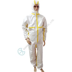 Safety PPE product disposable clothing TYPE4B work suit yellow taped seam Safety PPE