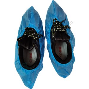 Machine made PP filmed POE blue shoe cover Blue shoe cover