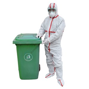 Disposable TYPE4B coverall sealed seam red taped seam with boots Red taped seam coverall