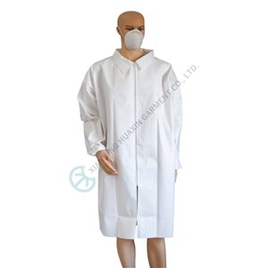 Disposable Surgical Lab Coat with Elastic Cuffs, Zipper & Pockets Disposable Surgical Lab Coat