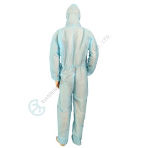 Blue Disposable PP Coverall Breathable Nonwoven Protective Workwear PP Nonwoven Coverall