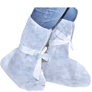 White polypropylene basic protection high boots PP boot cover Polypropylene boots