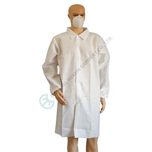 Disposable nonwoven TYPE6 SMS Labcoats With Knitted Cuff labcoats with knitted cuff